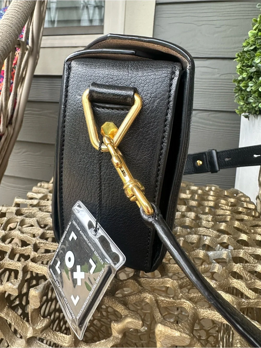 Alexander McQueen Black Leather Bag with Gold Hardware